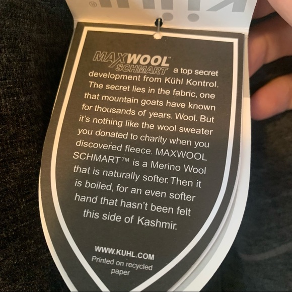 NWT Kühl Downhill Racr 100% merino wool 1/4 zip. Medium - Picture 6 of 9